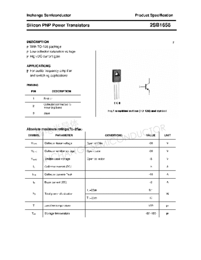 Inchange Semiconductor 2sb1658  . Electronic Components Datasheets Active components Transistors Inchange Semiconductor 2sb1658.pdf