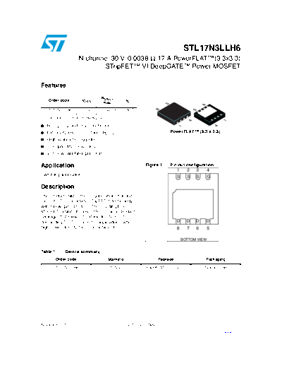 ST stl17n3llh6  . Electronic Components Datasheets Active components Transistors ST stl17n3llh6.pdf
