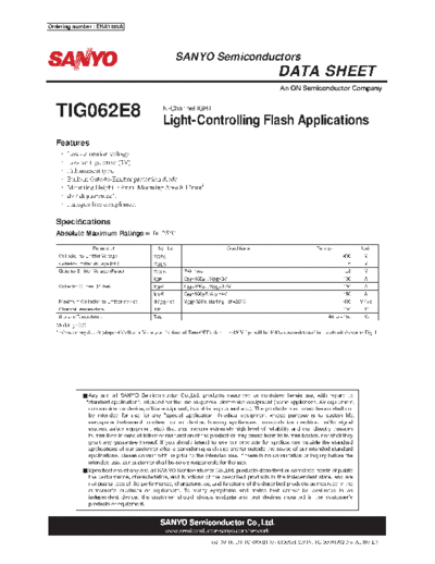 Sanyo tig062e8  . Electronic Components Datasheets Active components Transistors Sanyo tig062e8.pdf