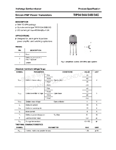 Inchange Semiconductor tip34 34a 34b 34c  . Electronic Components Datasheets Active components Transistors Inchange Semiconductor tip34_34a_34b_34c.pdf