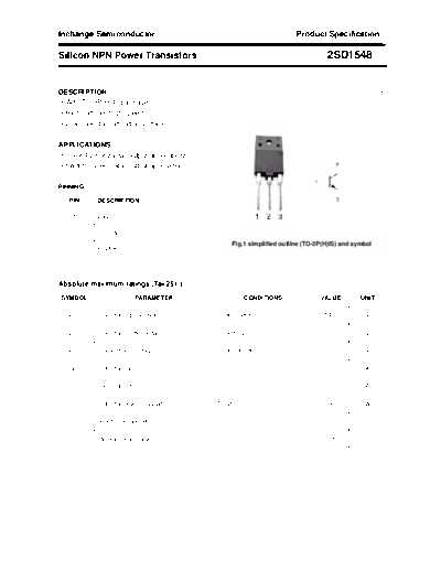 Inchange Semiconductor 2sd1548  . Electronic Components Datasheets Active components Transistors Inchange Semiconductor 2sd1548.pdf