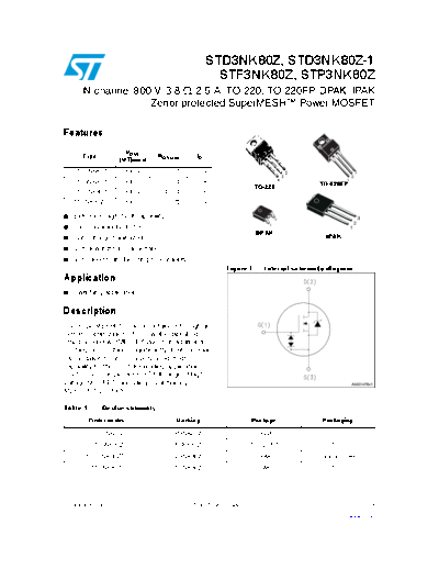 ST d3nk80z  d3nk80z-1  f3nk80z  p3nk80z  . Electronic Components Datasheets Active components Transistors ST std3nk80z_std3nk80z-1_stf3nk80z_stp3nk80z.pdf