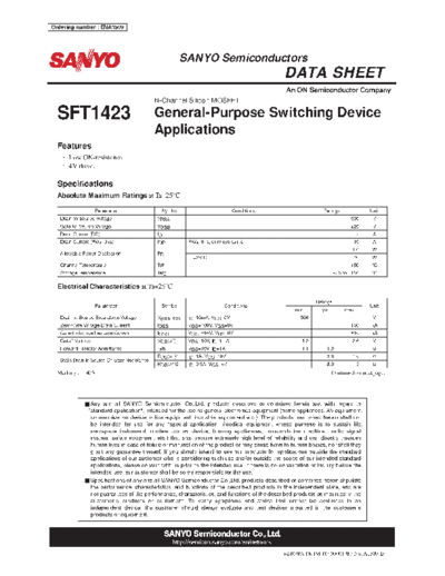 Sanyo sft1423  . Electronic Components Datasheets Active components Transistors Sanyo sft1423.pdf