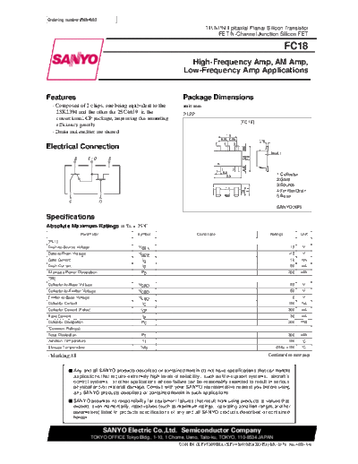 Sanyo fc18  . Electronic Components Datasheets Active components Transistors Sanyo fc18.pdf