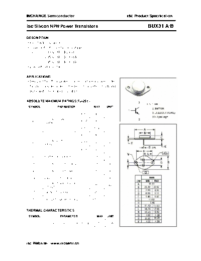 Inchange Semiconductor bux31 a b  . Electronic Components Datasheets Active components Transistors Inchange Semiconductor bux31_a_b.pdf