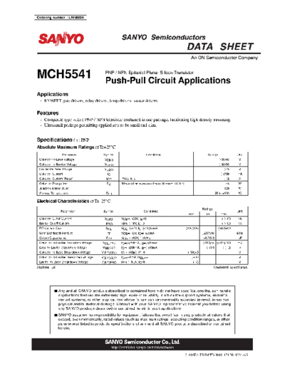 Sanyo mch5541  . Electronic Components Datasheets Active components Transistors Sanyo mch5541.pdf