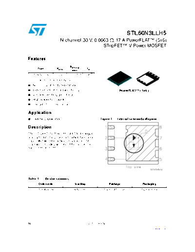 ST stl60n3llh5  . Electronic Components Datasheets Active components Transistors ST stl60n3llh5.pdf