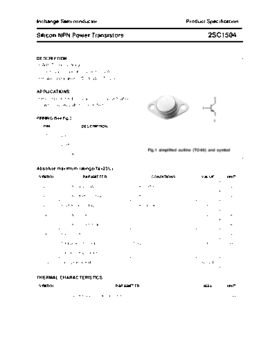 Inchange Semiconductor 2sc1504  . Electronic Components Datasheets Active components Transistors Inchange Semiconductor 2sc1504.pdf