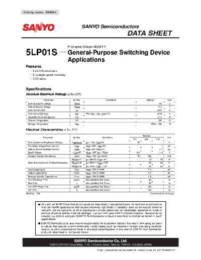 Sanyo 5lp01s  . Electronic Components Datasheets Active components Transistors Sanyo 5lp01s.pdf