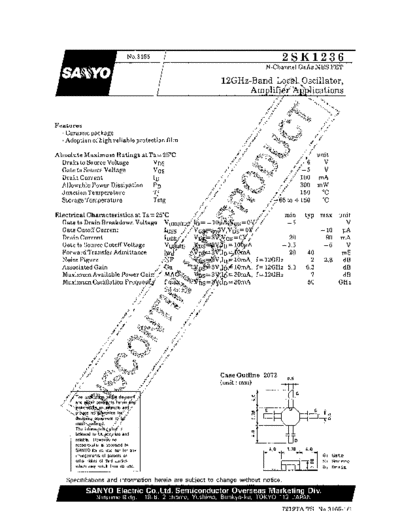 Sanyo 2sk1236  . Electronic Components Datasheets Active components Transistors Sanyo 2sk1236.pdf