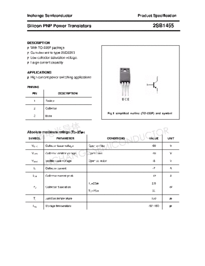 Inchange Semiconductor 2sb1455  . Electronic Components Datasheets Active components Transistors Inchange Semiconductor 2sb1455.pdf