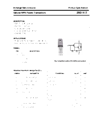 Inchange Semiconductor 2sd1417  . Electronic Components Datasheets Active components Transistors Inchange Semiconductor 2sd1417.pdf