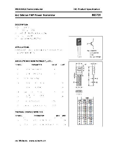 Inchange Semiconductor bd720  . Electronic Components Datasheets Active components Transistors Inchange Semiconductor bd720.pdf