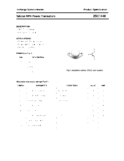 Inchange Semiconductor 2sc1440  . Electronic Components Datasheets Active components Transistors Inchange Semiconductor 2sc1440.pdf