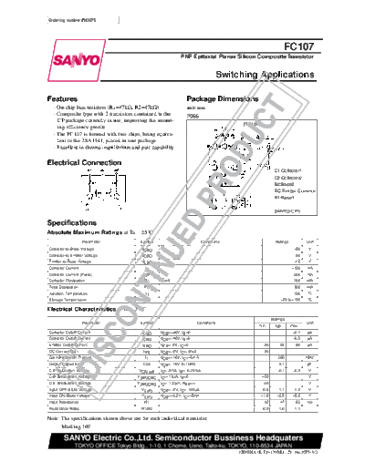 Sanyo fc107  . Electronic Components Datasheets Active components Transistors Sanyo fc107.pdf