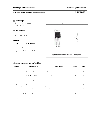 Inchange Semiconductor 2sc2022  . Electronic Components Datasheets Active components Transistors Inchange Semiconductor 2sc2022.pdf