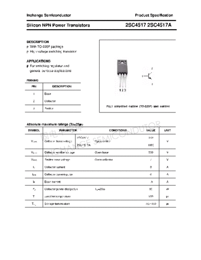 Inchange Semiconductor 2sc4517 2sc4517a  . Electronic Components Datasheets Active components Transistors Inchange Semiconductor 2sc4517_2sc4517a.pdf