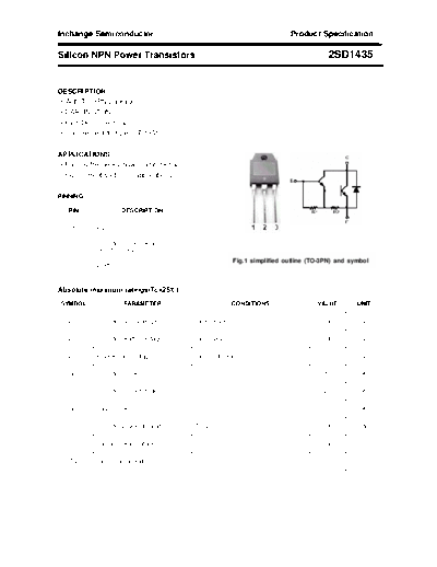 Inchange Semiconductor 2sd1435  . Electronic Components Datasheets Active components Transistors Inchange Semiconductor 2sd1435.pdf