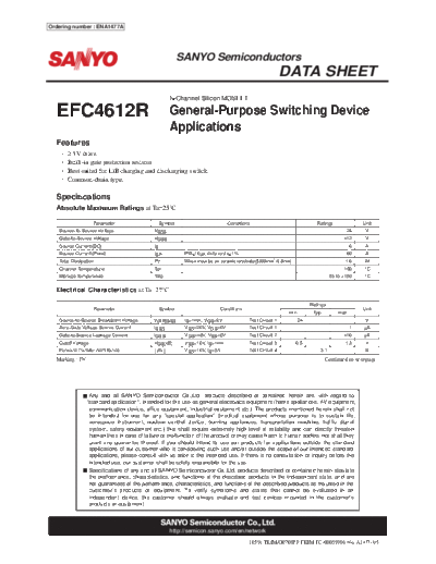 Sanyo efc4612r  . Electronic Components Datasheets Active components Transistors Sanyo efc4612r.pdf