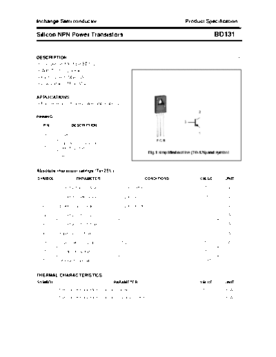 Inchange Semiconductor bd131  . Electronic Components Datasheets Active components Transistors Inchange Semiconductor bd131.pdf