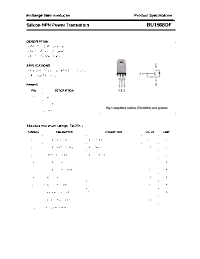 Inchange Semiconductor bu1508df  . Electronic Components Datasheets Active components Transistors Inchange Semiconductor bu1508df.pdf