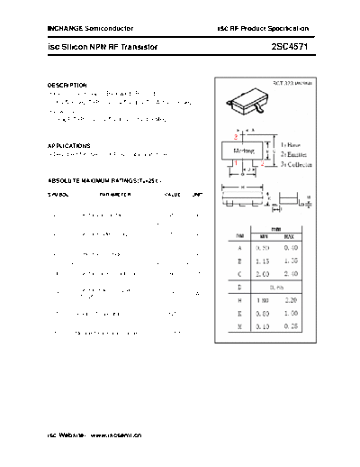 Inchange Semiconductor 2sc4571  . Electronic Components Datasheets Active components Transistors Inchange Semiconductor 2sc4571.pdf