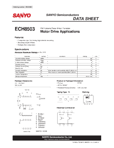 Sanyo ech8503  . Electronic Components Datasheets Active components Transistors Sanyo ech8503.pdf