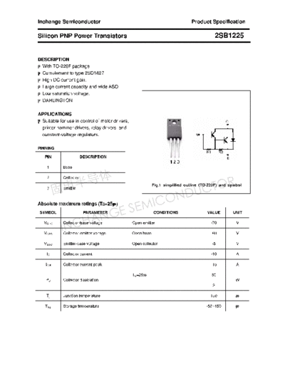 Inchange Semiconductor 2sb1225  . Electronic Components Datasheets Active components Transistors Inchange Semiconductor 2sb1225.pdf