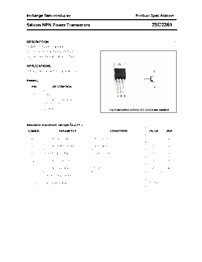 Inchange Semiconductor 2sc2361  . Electronic Components Datasheets Active components Transistors Inchange Semiconductor 2sc2361.pdf