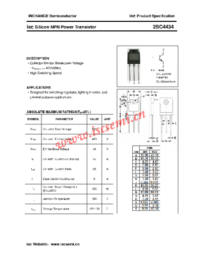 Inchange Semiconductor 2sc4434  . Electronic Components Datasheets Active components Transistors Inchange Semiconductor 2sc4434.pdf