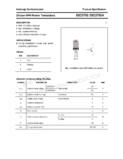 Inchange Semiconductor 2sc3795 2sc3795a  . Electronic Components Datasheets Active components Transistors Inchange Semiconductor 2sc3795_2sc3795a.pdf