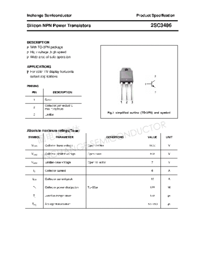 Inchange Semiconductor 2sc3486  . Electronic Components Datasheets Active components Transistors Inchange Semiconductor 2sc3486.pdf