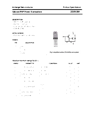 Inchange Semiconductor 2sb1391  . Electronic Components Datasheets Active components Transistors Inchange Semiconductor 2sb1391.pdf