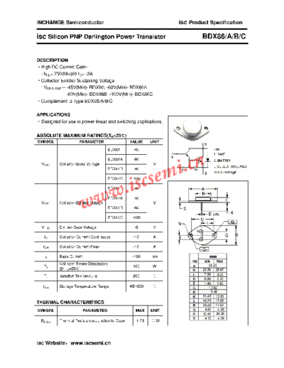 Inchange Semiconductor bdx86 a b c  . Electronic Components Datasheets Active components Transistors Inchange Semiconductor bdx86_a_b_c.pdf