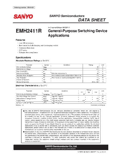 Sanyo emh2411r  . Electronic Components Datasheets Active components Transistors Sanyo emh2411r.pdf
