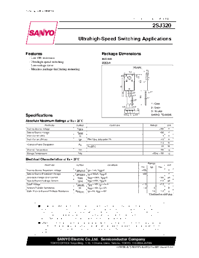 Sanyo 2sj320  . Electronic Components Datasheets Active components Transistors Sanyo 2sj320.pdf
