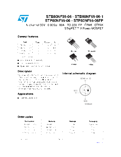 ST b80nf55-06  b80nf55-06-1  p80nf55-06  p80nf55-06fp  . Electronic Components Datasheets Active components Transistors ST stb80nf55-06_stb80nf55-06-1_stp80nf55-06_stp80nf55-06fp.pdf