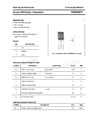 Inchange Semiconductor bu508afi  . Electronic Components Datasheets Active components Transistors Inchange Semiconductor bu508afi.pdf