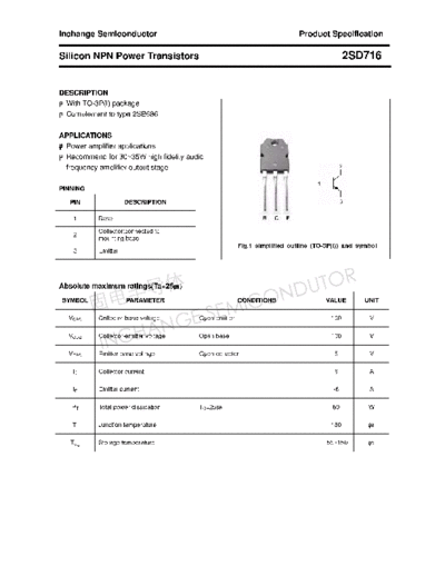 Inchange Semiconductor 2sd716  . Electronic Components Datasheets Active components Transistors Inchange Semiconductor 2sd716.pdf