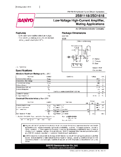 Sanyo 2sd1618  . Electronic Components Datasheets Active components Transistors Sanyo 2sd1618.pdf