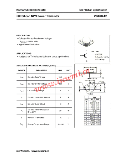Inchange Semiconductor 2sc3412  . Electronic Components Datasheets Active components Transistors Inchange Semiconductor 2sc3412.pdf