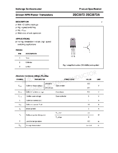 Inchange Semiconductor 2sc3972 2sc3972a  . Electronic Components Datasheets Active components Transistors Inchange Semiconductor 2sc3972_2sc3972a.pdf