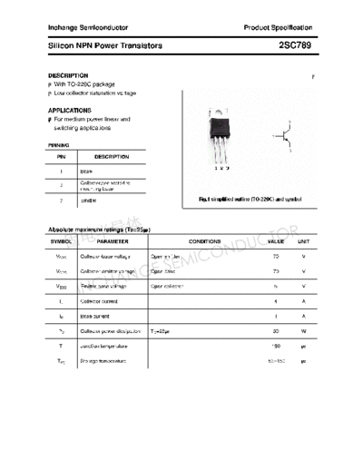 Inchange Semiconductor 2sc789  . Electronic Components Datasheets Active components Transistors Inchange Semiconductor 2sc789.pdf