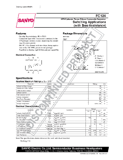 Sanyo fc124  . Electronic Components Datasheets Active components Transistors Sanyo fc124.pdf