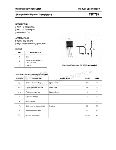 Inchange Semiconductor 2sd799  . Electronic Components Datasheets Active components Transistors Inchange Semiconductor 2sd799.pdf