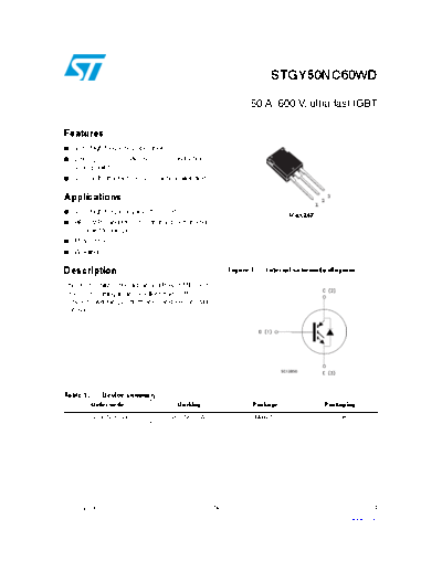 ST stgy50nc60wd  . Electronic Components Datasheets Active components Transistors ST stgy50nc60wd.pdf