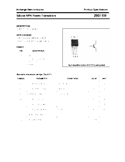 Inchange Semiconductor 2sd1159  . Electronic Components Datasheets Active components Transistors Inchange Semiconductor 2sd1159.pdf