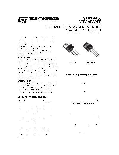 ST stp3nb60  . Electronic Components Datasheets Active components Transistors ST stp3nb60.pdf