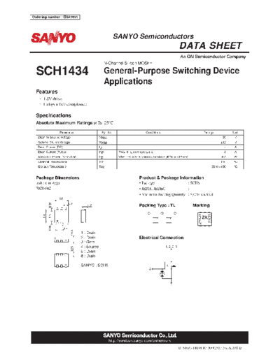 Sanyo sch1434  . Electronic Components Datasheets Active components Transistors Sanyo sch1434.pdf