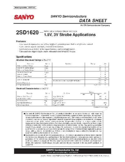 Sanyo 2sd1620  . Electronic Components Datasheets Active components Transistors Sanyo 2sd1620.pdf